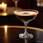 Home 14 홈바텐더 디저트 칵테일 - **Prompt for an Elegant Chocolate Martini Party:**
"An elegant and luxurious indoor cocktail par...