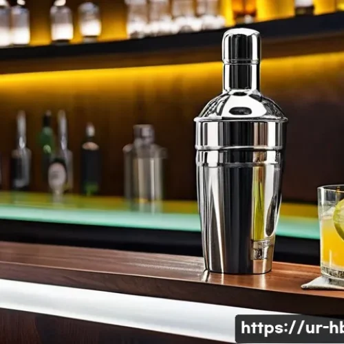 Home 24 홈바텐더 기본 용어 - **A home bartender meticulously crafting a sophisticated cocktail.** The scene depicts a mid-shot of...